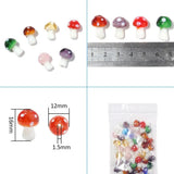 10pcs Lampwork Glass Mushroom Beads Colorful Loose Beads for Jewelry Making DIY