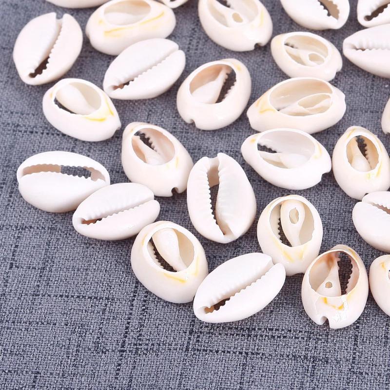 50pcs Natural Sea Shell Loose Beads Craft Conch Shell Pendant DI