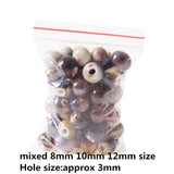 100pcs Mixed Round Ceramic Beads 3mm Hole For Jewelry Making