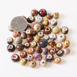 100pcs Mixed Round Ceramic Beads 3mm Hole For Jewelry Making