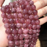 Round Lepidolite Stone Beads for Jewelry Making DIY 4/6/8/10/12mm