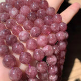 Round Lepidolite Stone Beads for Jewelry Making DIY 4/6/8/10/12mm