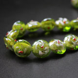 20pcs 16x14x10mm Olive Green Lampwork Glass Flower Beads for Jewelry Making