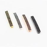 5Pcs/Lot Pave CZ Tube Spacer Beads 5mm Big Hole Bracelets Jewelry Diy