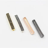 5Pcs/Lot Pave CZ Tube Spacer Beads 5mm Big Hole Bracelets Jewelry Diy