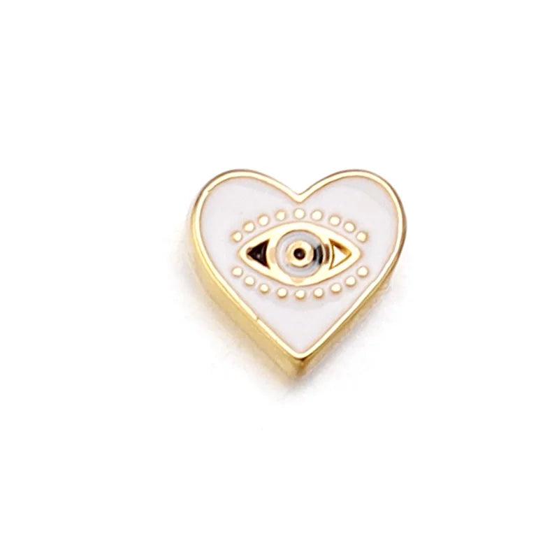 10pcs Alloy Evil Eye Spacer Enamel Beads for Jewelry Making