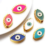 10pcs Alloy Evil Eye Spacer Enamel Beads for Jewelry Making
