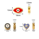 10pcs Alloy Evil Eye Spacer Enamel Beads for Jewelry Making