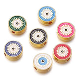 10pcs Alloy Evil Eye Spacer Enamel Beads for Jewelry Making