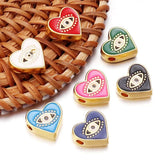 10pcs Alloy Evil Eye Spacer Enamel Beads for Jewelry Making