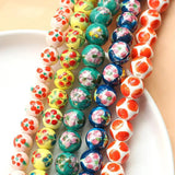 Hand-painted Flower Ceramic Beads 10pcs/lot for Jewelry Making DIY