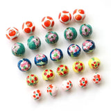 Hand-painted Flower Ceramic Beads 10pcs/lot for Jewelry Making DIY