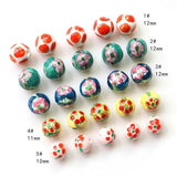 Hand-painted Flower Ceramic Beads 10pcs/lot for Jewelry Making DIY