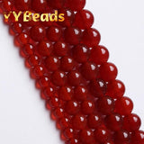 Natural Red Agates Beads Round Loose Beads for Jewelry Making DIY 4-12mm