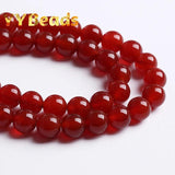 Natural Red Agates Beads Round Loose Beads for Jewelry Making DIY 4-12mm