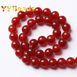 Natural Red Agates Beads Round Loose Beads for Jewelry Making DIY 4-12mm