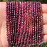 Natural Faceted Purple Garnet Stone Beads Round Spacer Beads for Jewelry Making