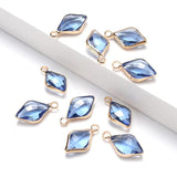 10pcs Geometric Crystal Leaf Birthstone Charms Pendants DIY Necklace Jewelry