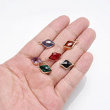 10pcs Geometric Crystal Leaf Birthstone Charms Pendants DIY Necklace Jewelry