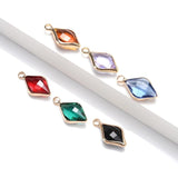 10pcs Geometric Crystal Leaf Birthstone Charms Pendants DIY Necklace Jewelry