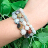 Faceted Amazonite Stone Beads Round Spacer 6-10mm 15''