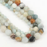 Faceted Amazonite Stone Beads Round Spacer 6-10mm 15''