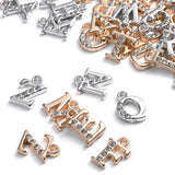 26pcs A-Z Mix Letter Charms Metal Crystal Alphabet Pendant DIY Bracelet Necklace