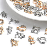 26pcs A-Z Mix Letter Charms Metal Crystal Alphabet Pendant DIY Bracelet Necklace