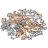 26pcs A-Z Mix Letter Charms Metal Crystal Alphabet Pendant DIY Bracelet Necklace