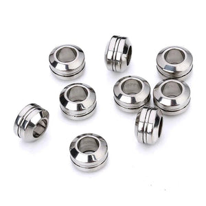 Stainless Steel Big Hole Spacer Beads European Ring Bead