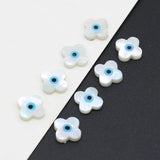 Mother of Pearl Shell Evil Eye Pendant Flower Shape Beads