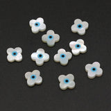 Mother of Pearl Shell Evil Eye Pendant Flower Shape Beads