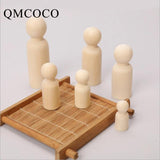 DIY 35-90mm Hemu Doll Painted Toys Crafts Wooden Men
