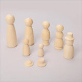 DIY 35-90mm Hemu Doll Painted Toys Crafts Wooden Men