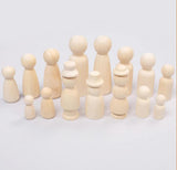 DIY 35-90mm Hemu Doll Painted Toys Crafts Wooden Men