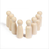 DIY 35-90mm Hemu Doll Painted Toys Crafts Wooden Men