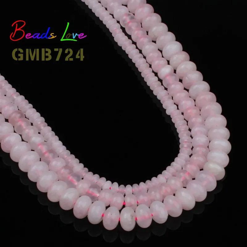 Rose Quartz Pink Crystal Rondelle Spacer Loose Beads 15''
