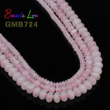 Rose Quartz Pink Crystal Rondelle Spacer Loose Beads 15''