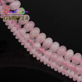 Rose Quartz Pink Crystal Rondelle Spacer Loose Beads 15''