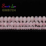 Rose Quartz Pink Crystal Rondelle Spacer Loose Beads 15''