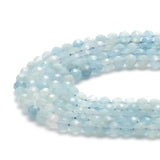 Aquamarines Bead Faceted Natural Stone Round Loose Beads 2/3/4mm