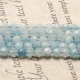 Aquamarines Bead Faceted Natural Stone Round Loose Beads 2/3/4mm