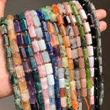 8x11mm Natural Stone Beads Agates Emeralds Kunzite Tiger Eye Cylinder