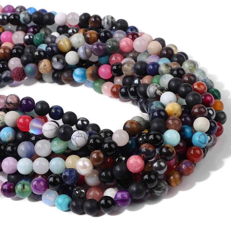 8mm Colorful Stone Beads for Jewelry Making DIY