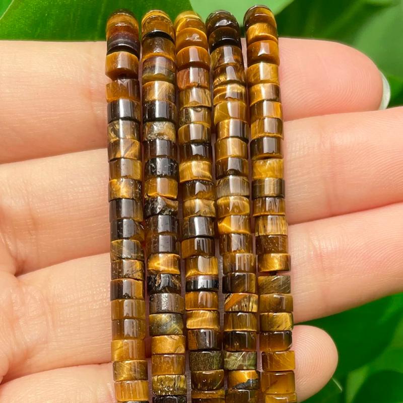 Yellow Tiger Eye Stone Bead Spacer for Jewelry Making