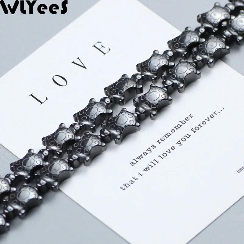 WLYeeS Natural Hematite Tortoise Shaped Beads