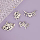 4Pcs CZ Charms Rhodium Jewelry Accessories DIY Findings