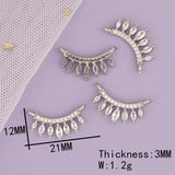 4Pcs CZ Charms Rhodium Jewelry Accessories DIY Findings