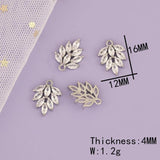 4Pcs CZ Charms Rhodium Jewelry Accessories DIY Findings