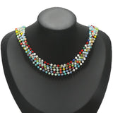 1M Stainless Steel Glass Beaded Chain 3.5mm Crystal Rosary Chains DIY Jewelry